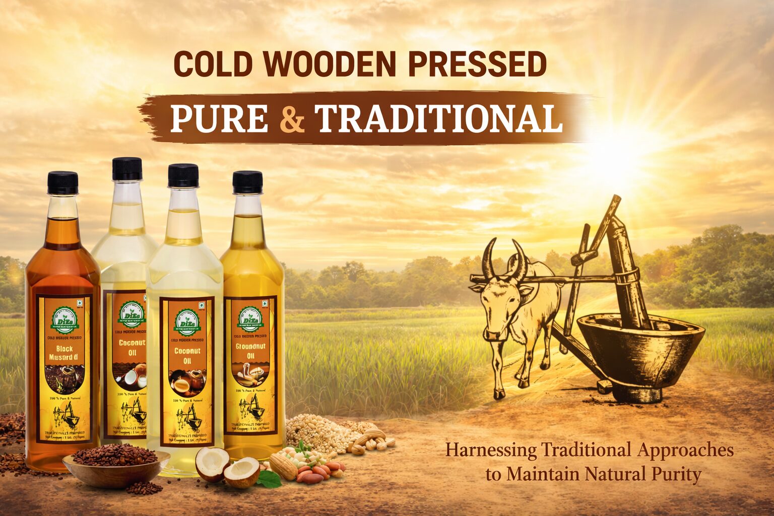 Diza Cold Wooden Pressed Black Mustard Oil | Shri Balaji Agro