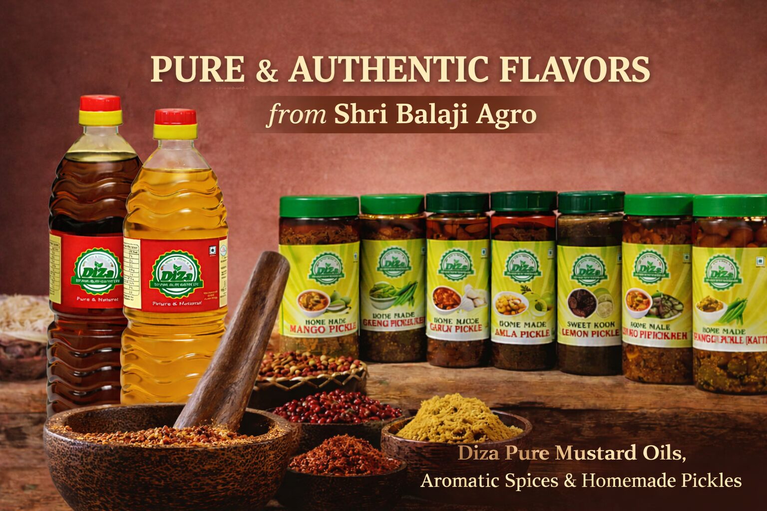 Diza Pure Black Mustard Oil | Shri Balaji Agro